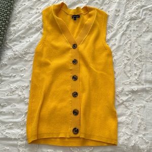 Yellow sweater tank with buttons